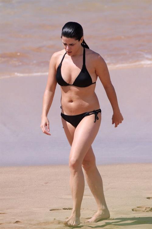 Neve Campbell in a bikini