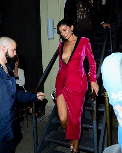 Nicole Williams nip slip wardrobe malfunction seen by paparazzi flashing her braless boobs seen by paparazzi.




