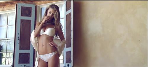 Nina Agdal in a bikini in lingerie