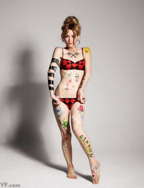 Leslie Mann in a bikini in body paint