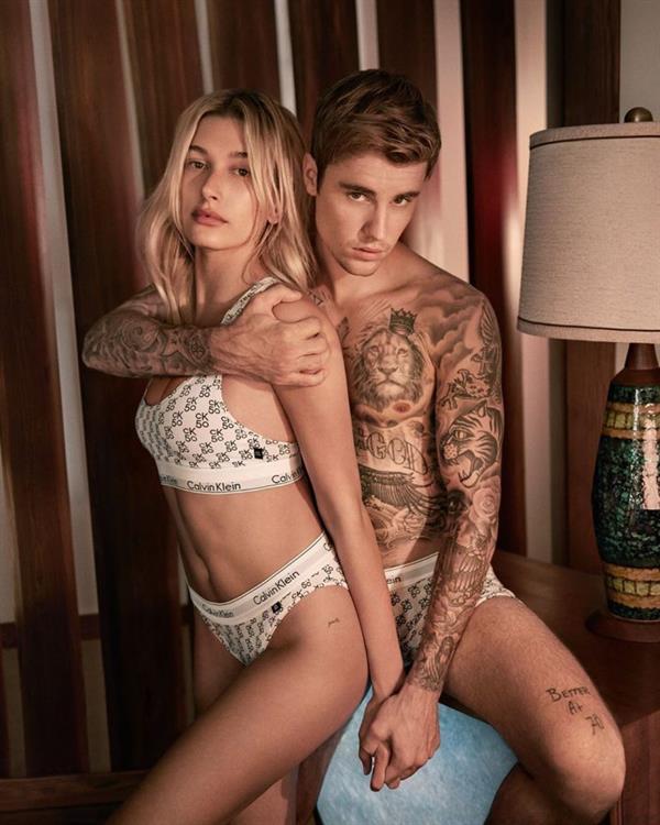 Hailey Baldwin and Justin Bieber sexy Calvin Klein underwear photo shoot.
























































