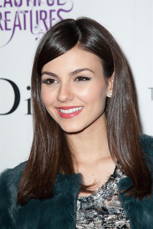 Victoria Justice The Cinema Society screening of Beautiful Creatures in NY 2/11/13 