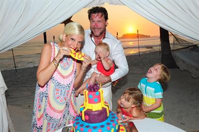 Tori Spelling Celebrates her birthday with family at the St Regis Punta Mita Resort in Mexico (May 20, 2013) 