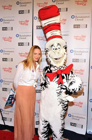 Uma Thurman joins Cat In The Hat On NEA's Read Across America Day at New York Public Library (01.03.0213) 