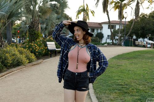 Kayla Coyote in Denim Shorts