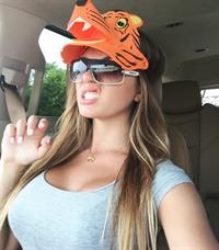 Jessica Ashley's fun day at the zoo in a Tiger hat
