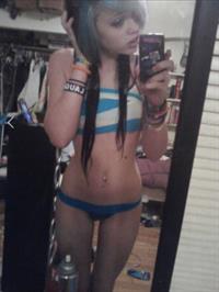Pandaboo in a bikini taking a selfie