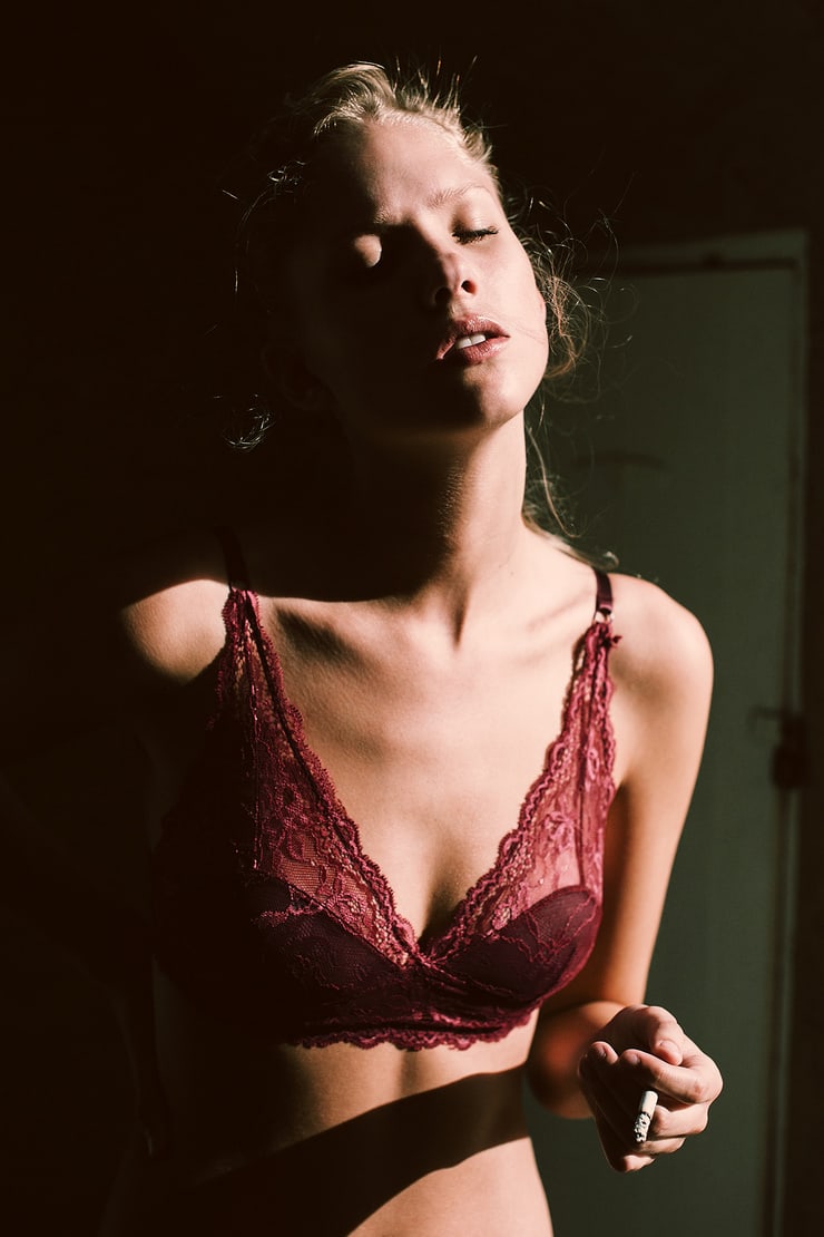 Berit Birkeland in lingerie