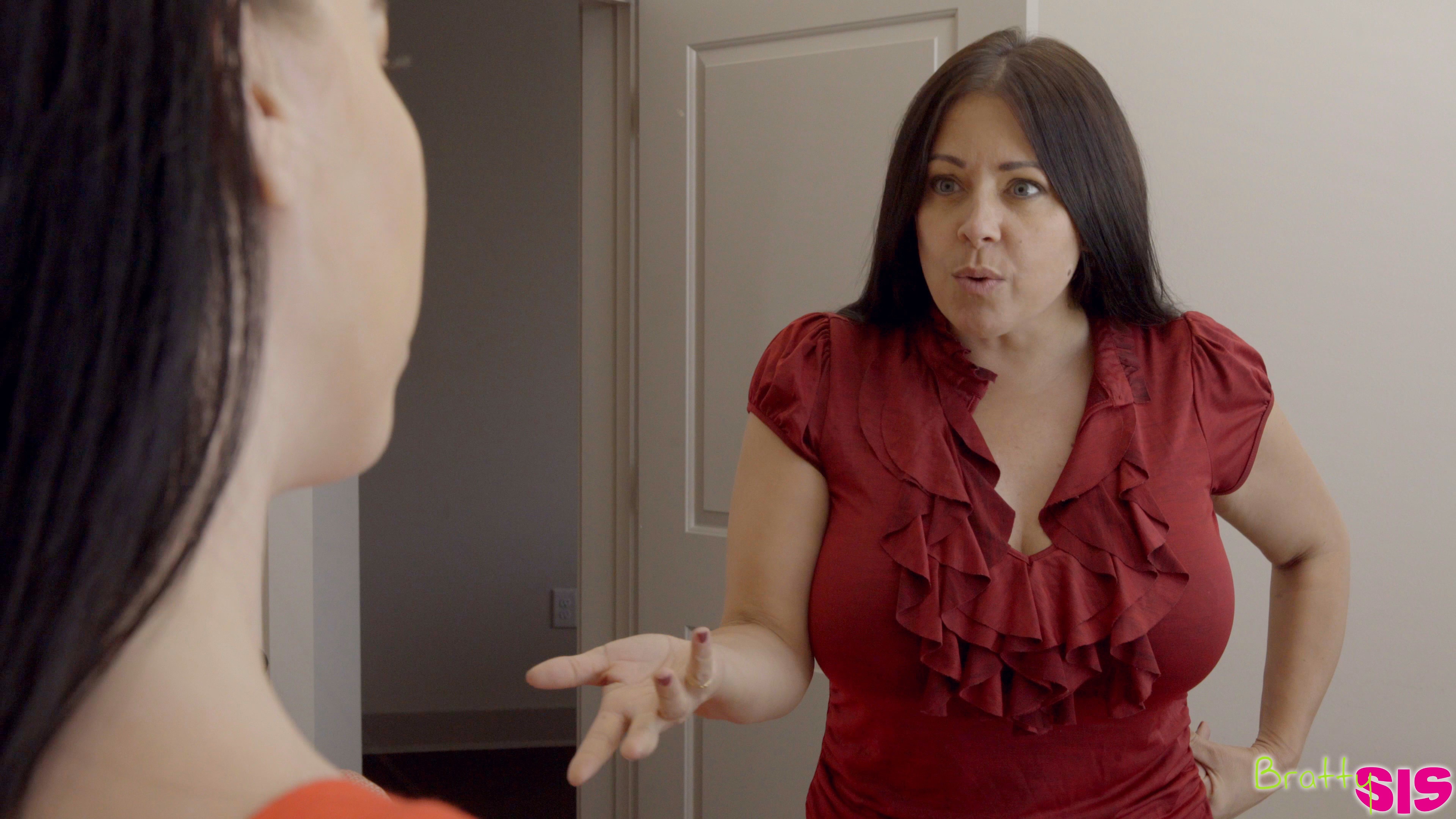 Sassy coed Bambi Black cant go out on a date so she seduces her pervy stepbro to fuck her pussy hoping they get caught