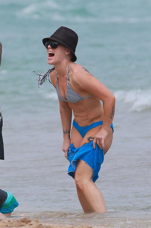 Pink in a bikini