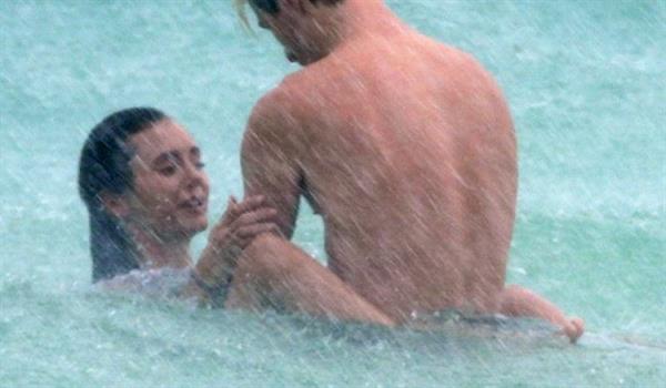 Nina Dobrev and Shaun White caught fucking by paparazzi as they were seen having sex in the water in Tulum Beach.