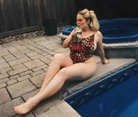 Hot sexy curvy lingerie model