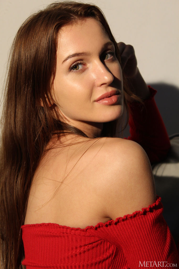 Holly Haim Toned Babe in Red