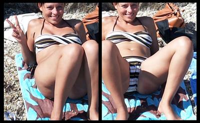 brunette bikini upskirt with a big ass