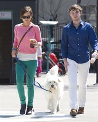 Olivia Wilde walking her dog with a friend in New York City - April 8, 2013 