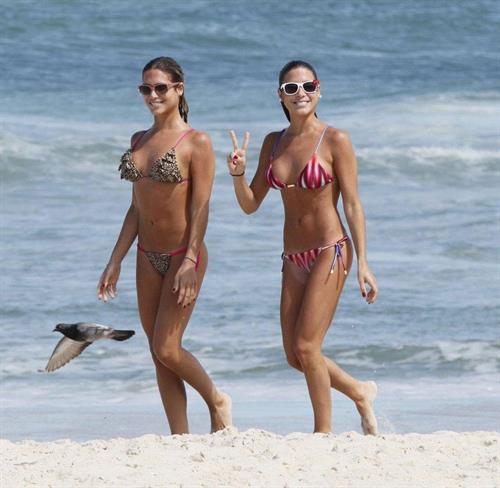 Bia and Branca Feres in a bikini