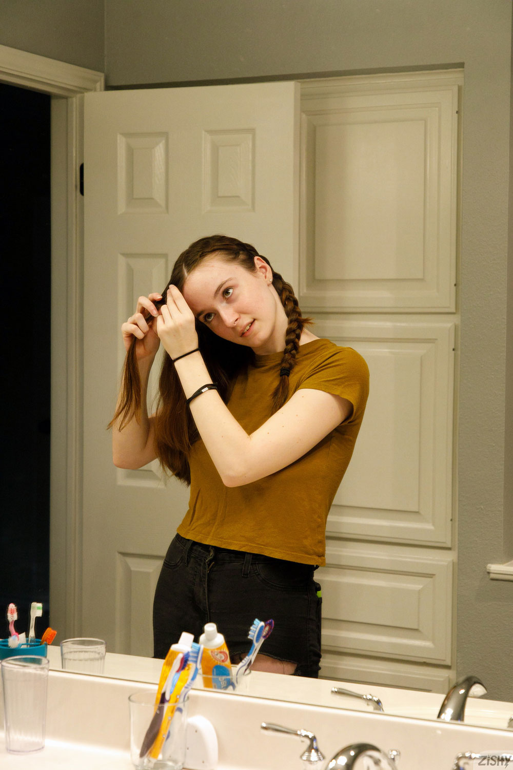 Hazel Moore in the Bathroom