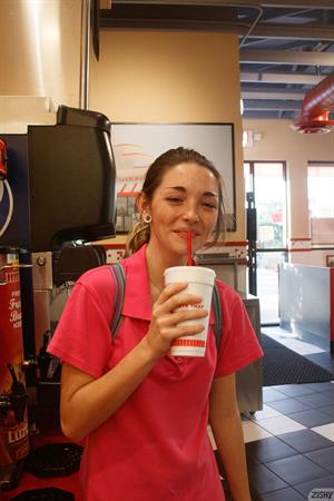 Hannah Tarley Pictures Hannah Tarley Teasing in a Diner