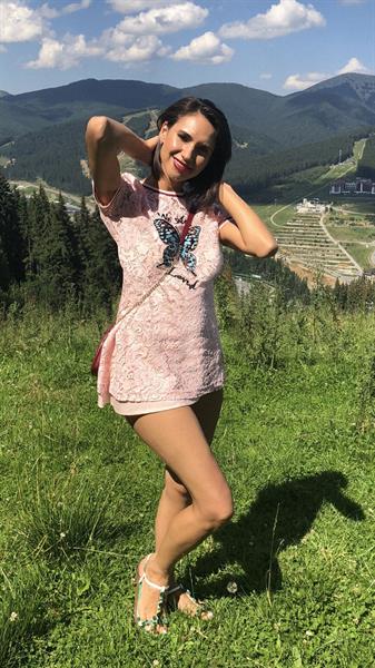 Hot girl in mini dress