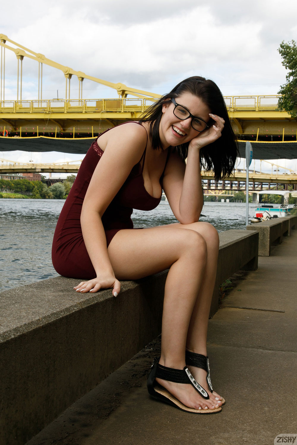 Busty Michele James in Shorts