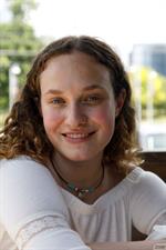 Carrie Barber in a Blue Skirt