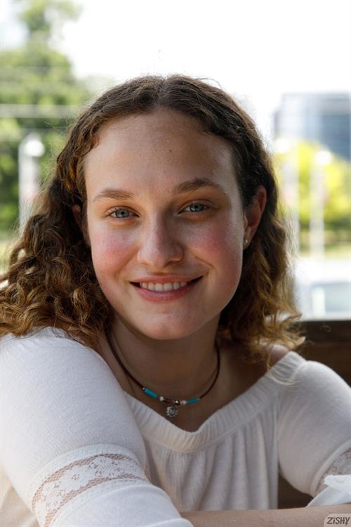 Carrie Barber in a Blue Skirt