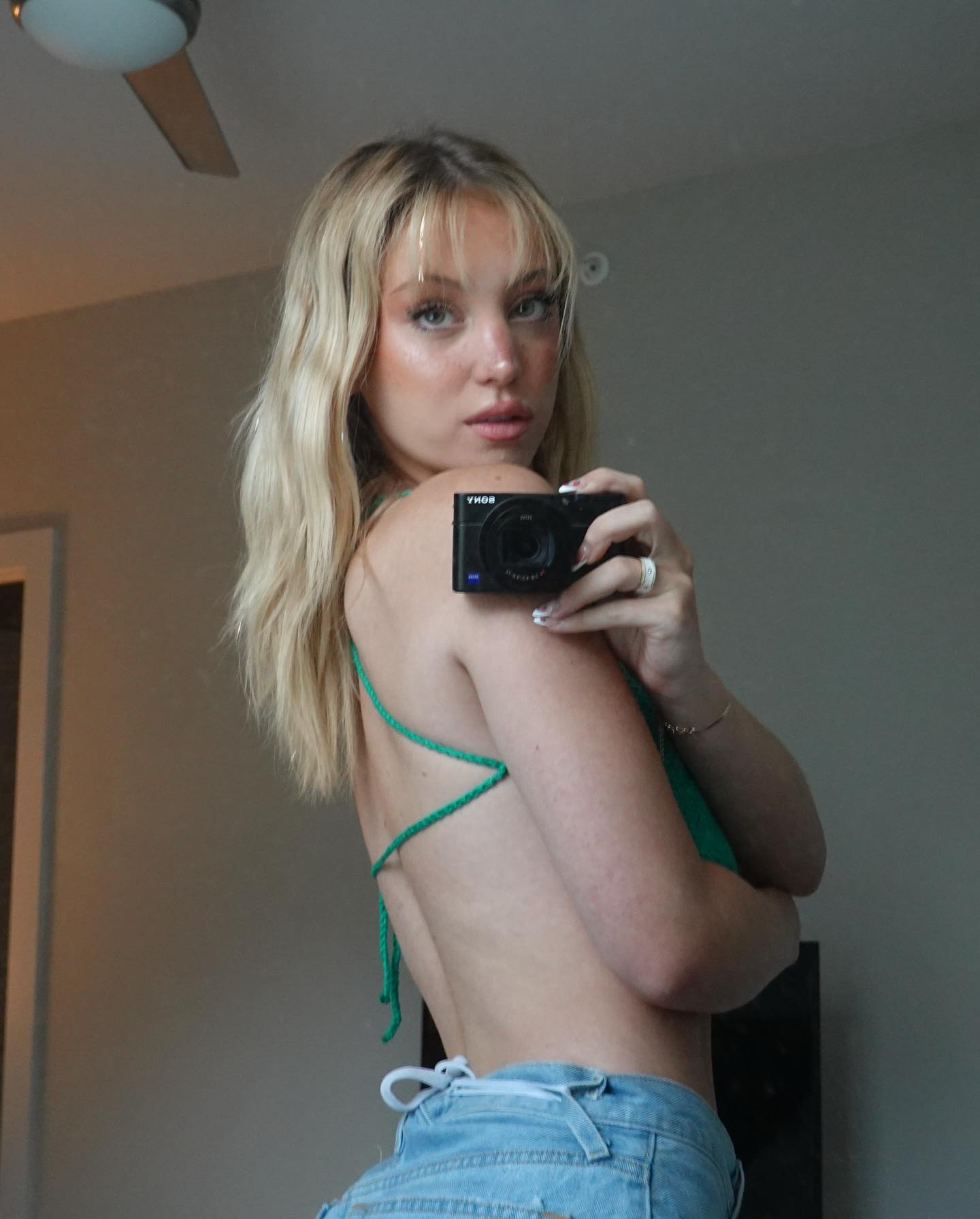 Riley Hubatka taking a selfie