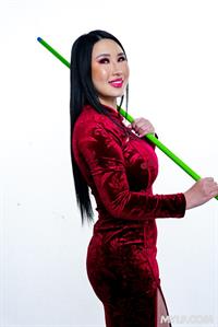 Suki Sin in hot red lingerie