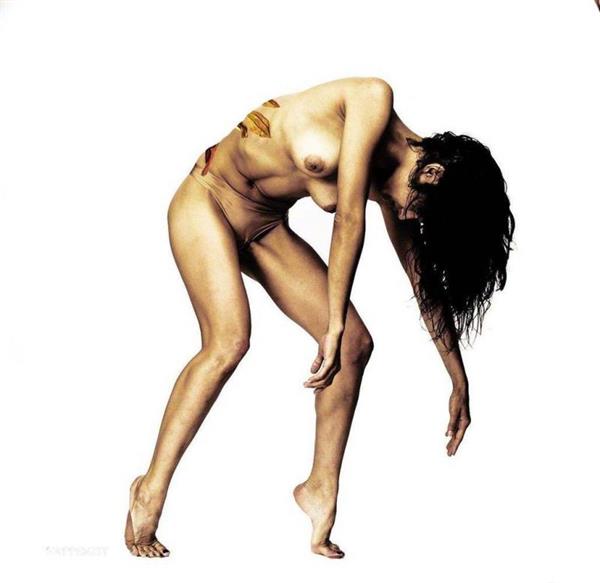 Sofia Boutella nude artsy photoshoot showing off her topless big tits, naked ass, and pussy in different positions showcasing her flexibility.