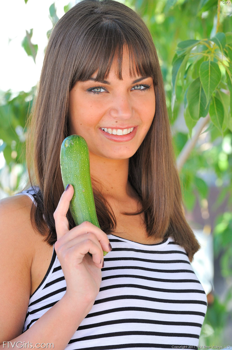 Cory pulls her labia