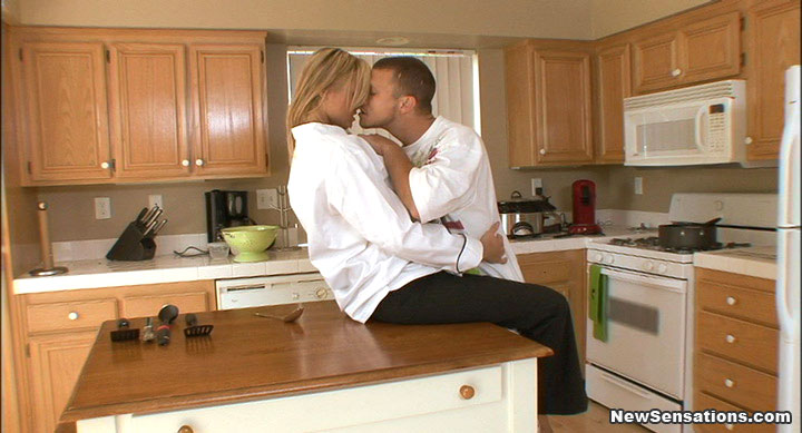 Arianna Armani heats things up in the kitchen sucking cock