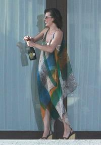 Milla Jovovich in a bikini