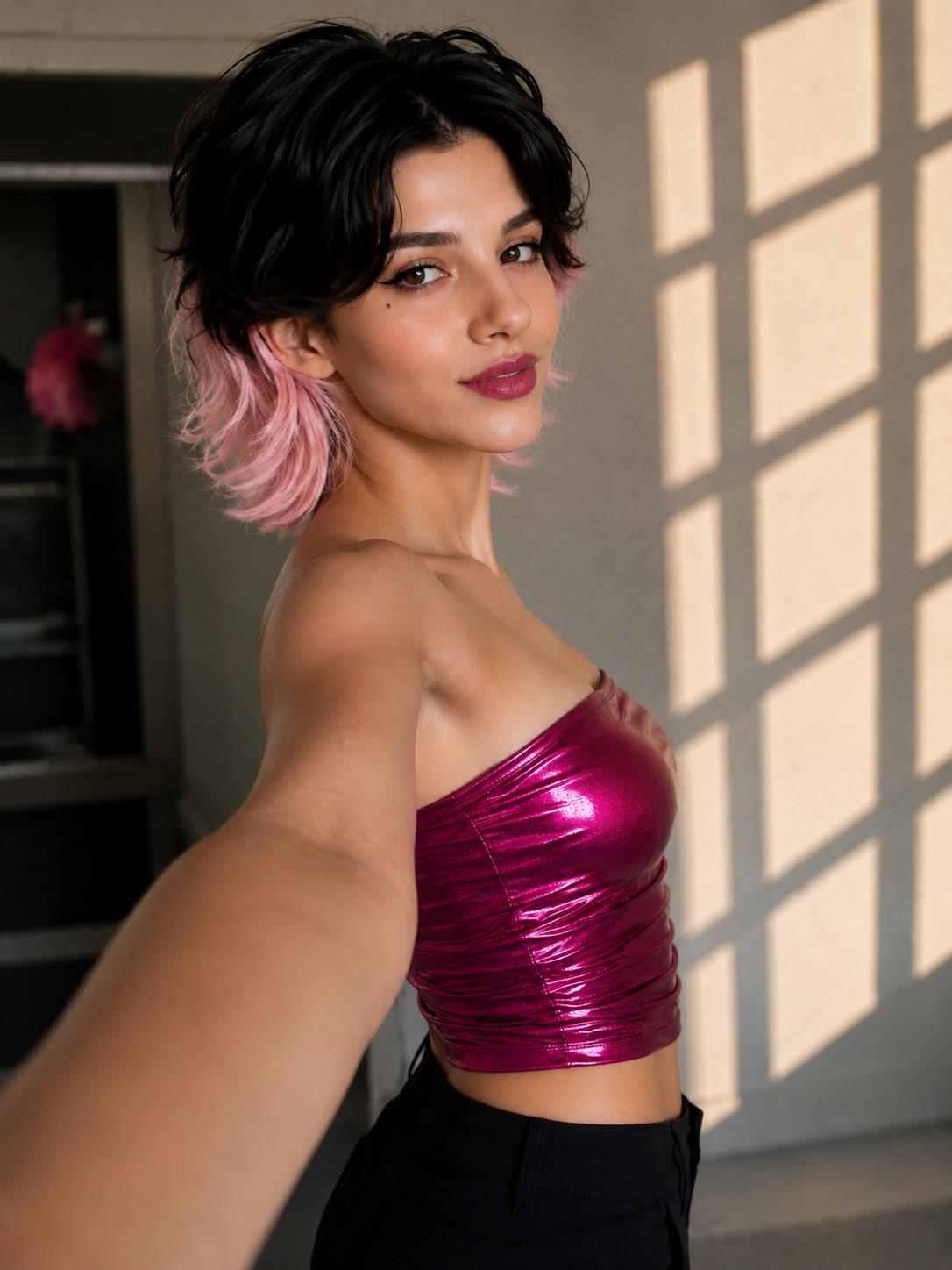 Nati Tulipa taking a selfie
