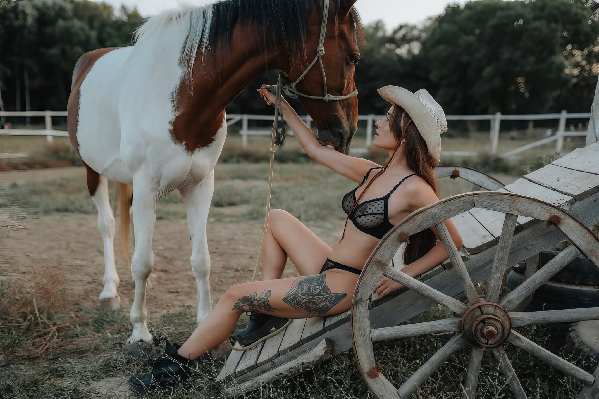 Cowgirl in lingerie