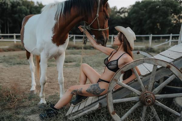 Cowgirl in lingerie