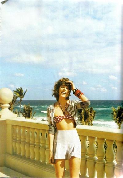 Milla Jovovich in a bikini