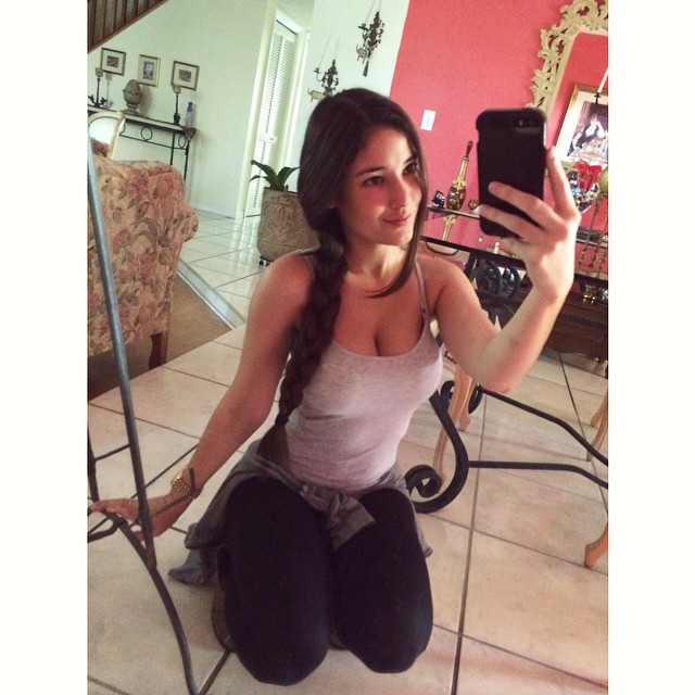 Angie Varona taking a selfie