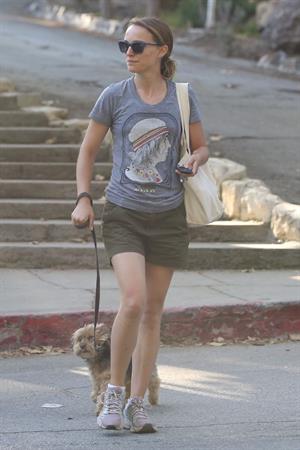 Natalie Portman – walking her dog in LA 8/16/13  